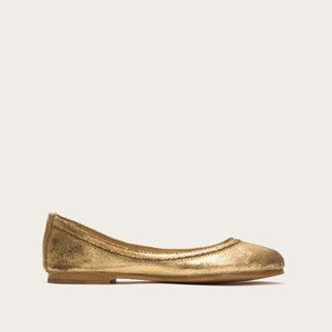 Frye Carson cracked gold ballet flat